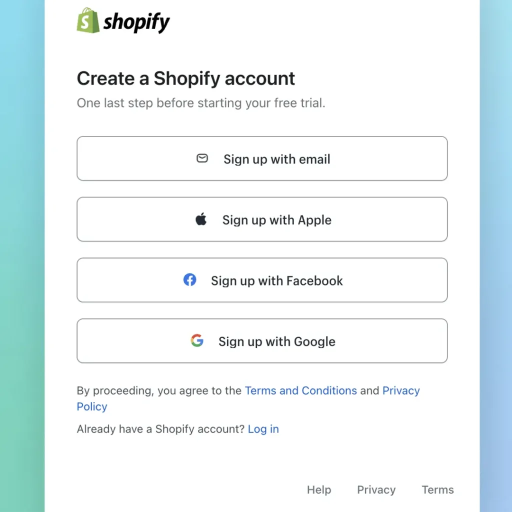 Creating Your Shopify Account