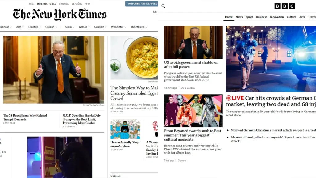 new york times and bbc